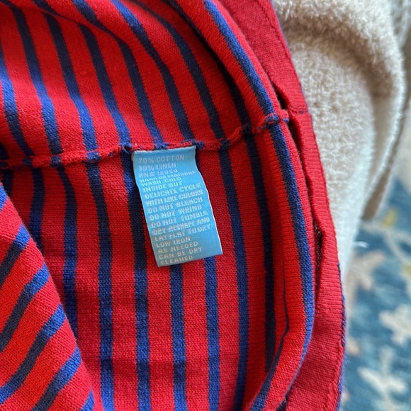 J. McLaughlin cotton linen blend blue and red striped dress size XS - Picture 4 of 4